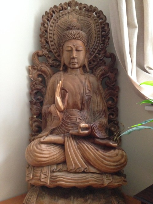 Wooden Buddha at the Golden Buddha Centre